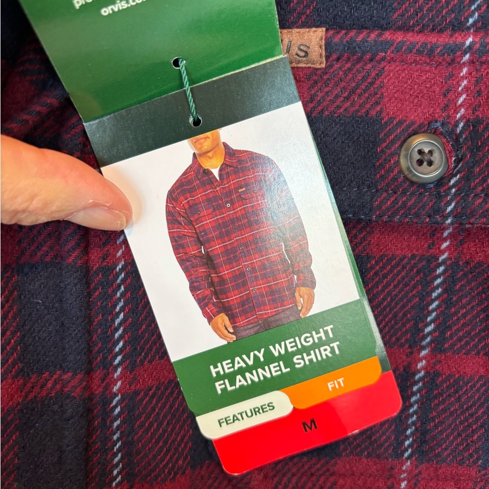 NWT Orvis Men's Casual Red and Blue Plaid Shirt - Picture 5 of 6